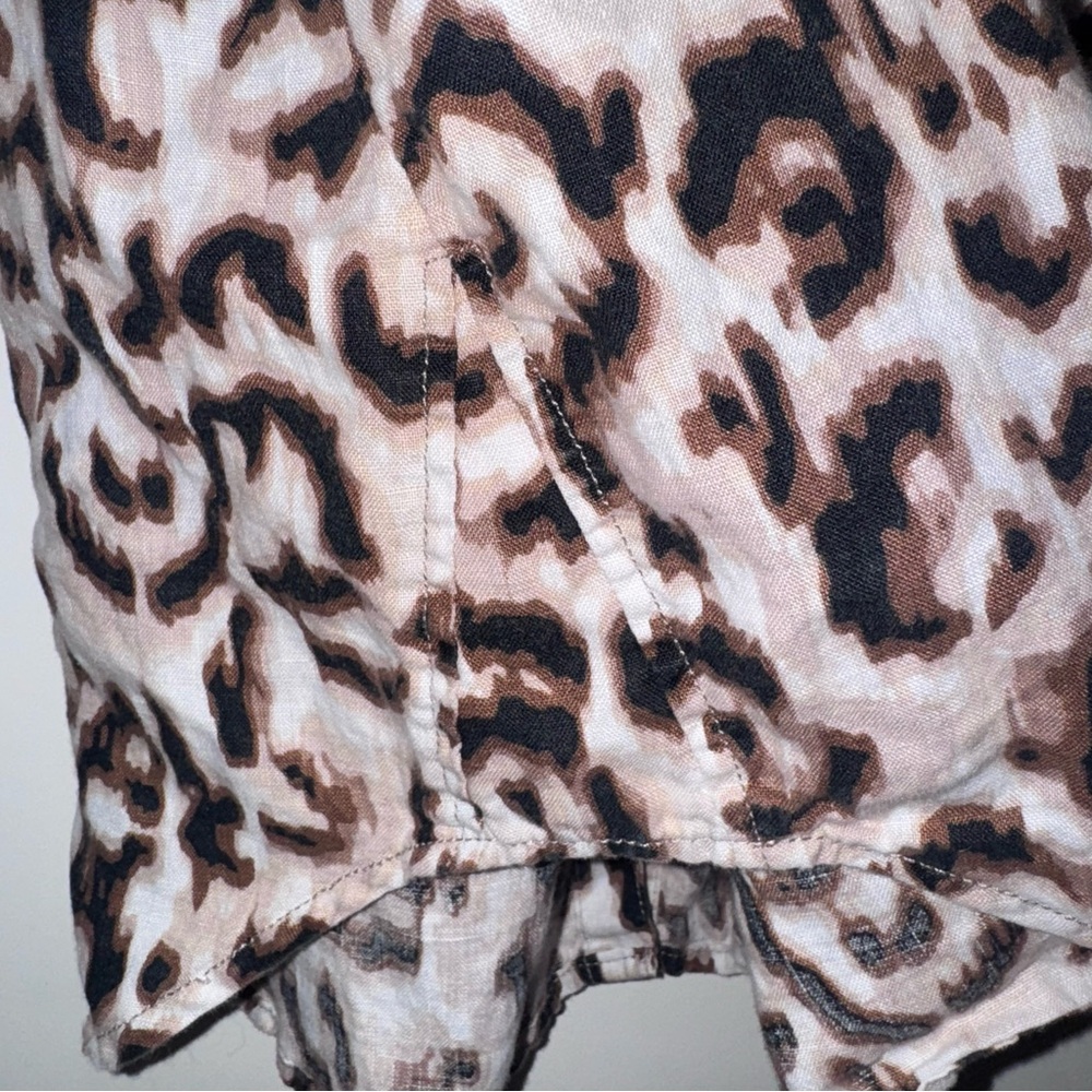 Ruby Rd. Animal Print Linen Blouse 1X - Picture 5 of 9